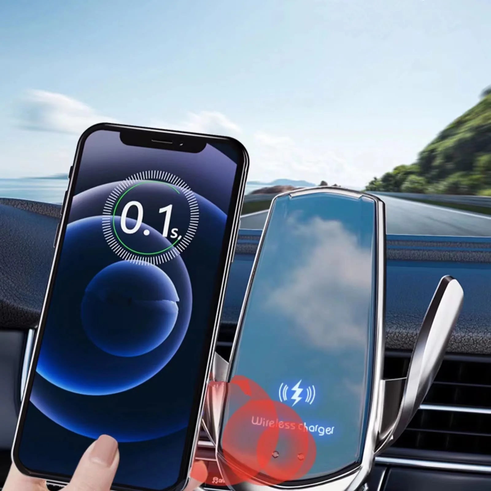 Car Mount Charger 15W Magnetic Wireless Car Charger, Fast Charging Air Vent Magn