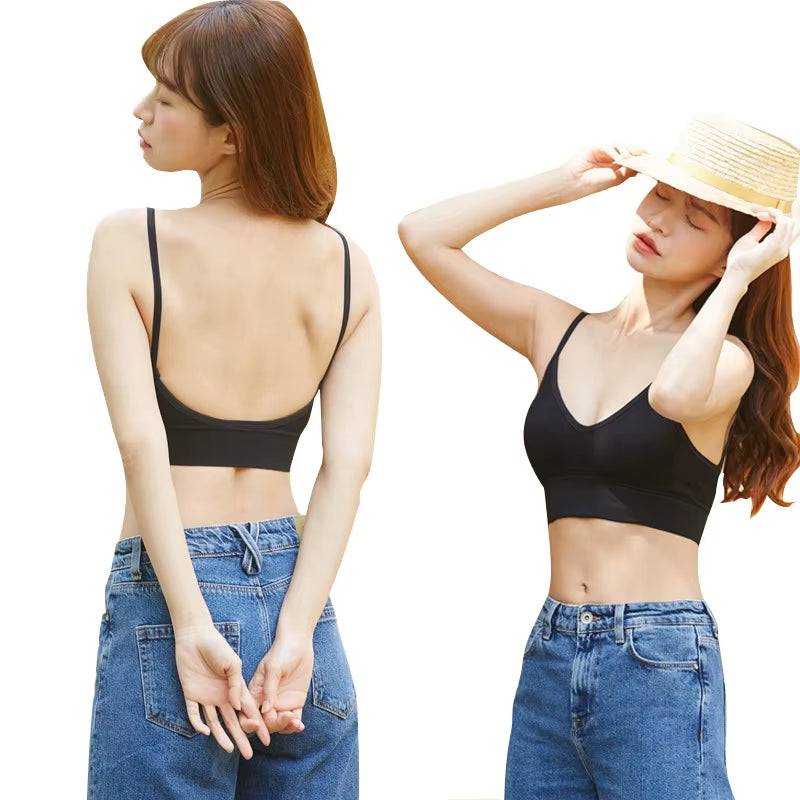 Women Tube Top U Back Crop Top Push up Bandeau Bra Sexy Lingerie Seamless Underwear Sport Top Fitness Brassiere