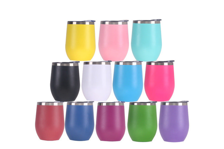 Double Stainless Steel Wine Glass – Big Belly Water Cup