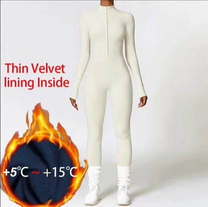 Women Fitness Suit with Zipper 