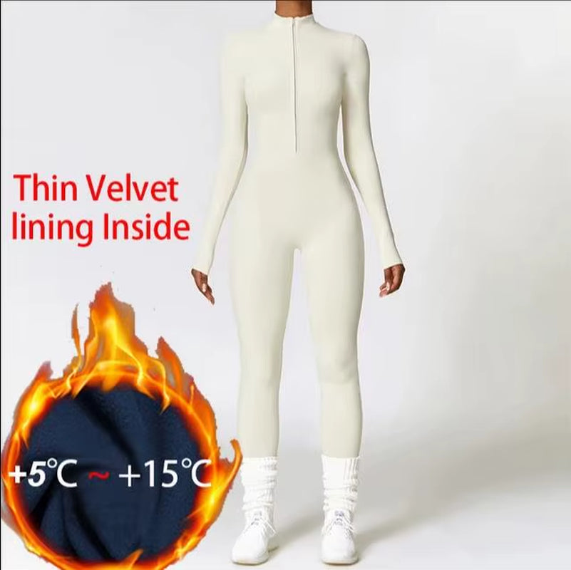 Women Fitness Suit with Zipper 