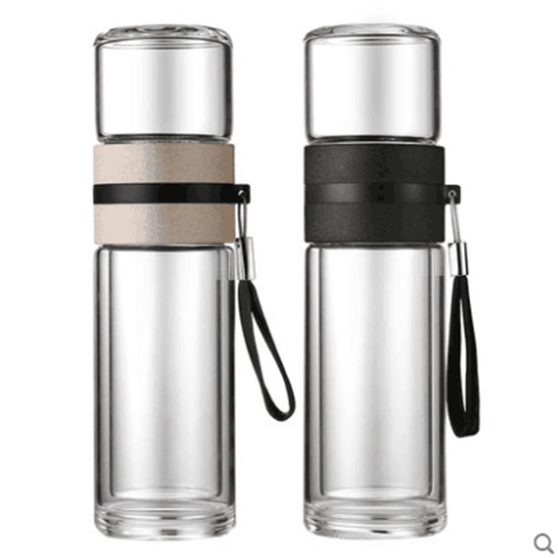 400ml Double Wall Glass  Infuser Strainer Bottle: Elegant and Practical