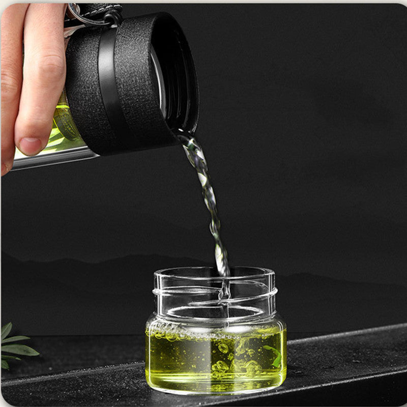 400ml Double Wall Glass  Infuser Strainer Bottle: Elegant and Practical