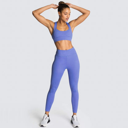 Women's Back Buckle Solid Yoga Fitness Suit