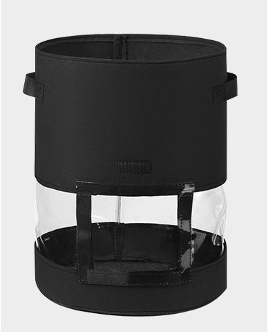 Transparent potato bag in the middle