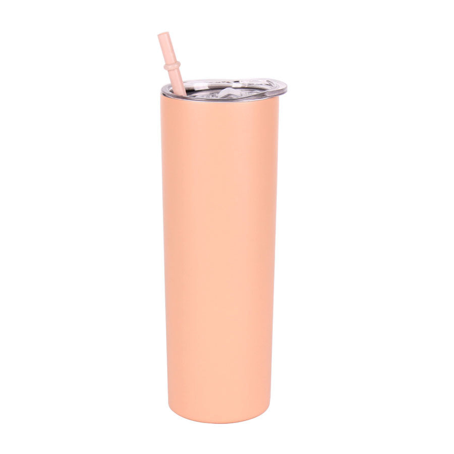 Double-Layer Stainless Steel Straw Tumbler, Insulated Slimming Water Cup