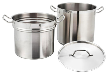 8 Quart Winware Stainless Double Boiler with Cover