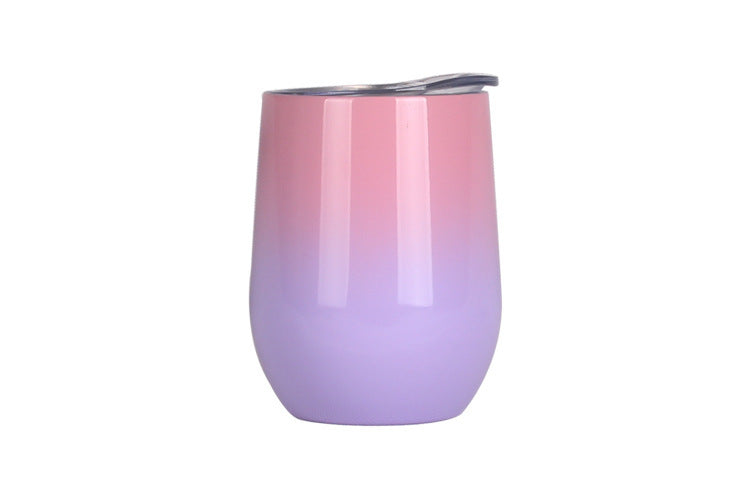 Double Stainless Steel Wine Glass – Big Belly Water Cup