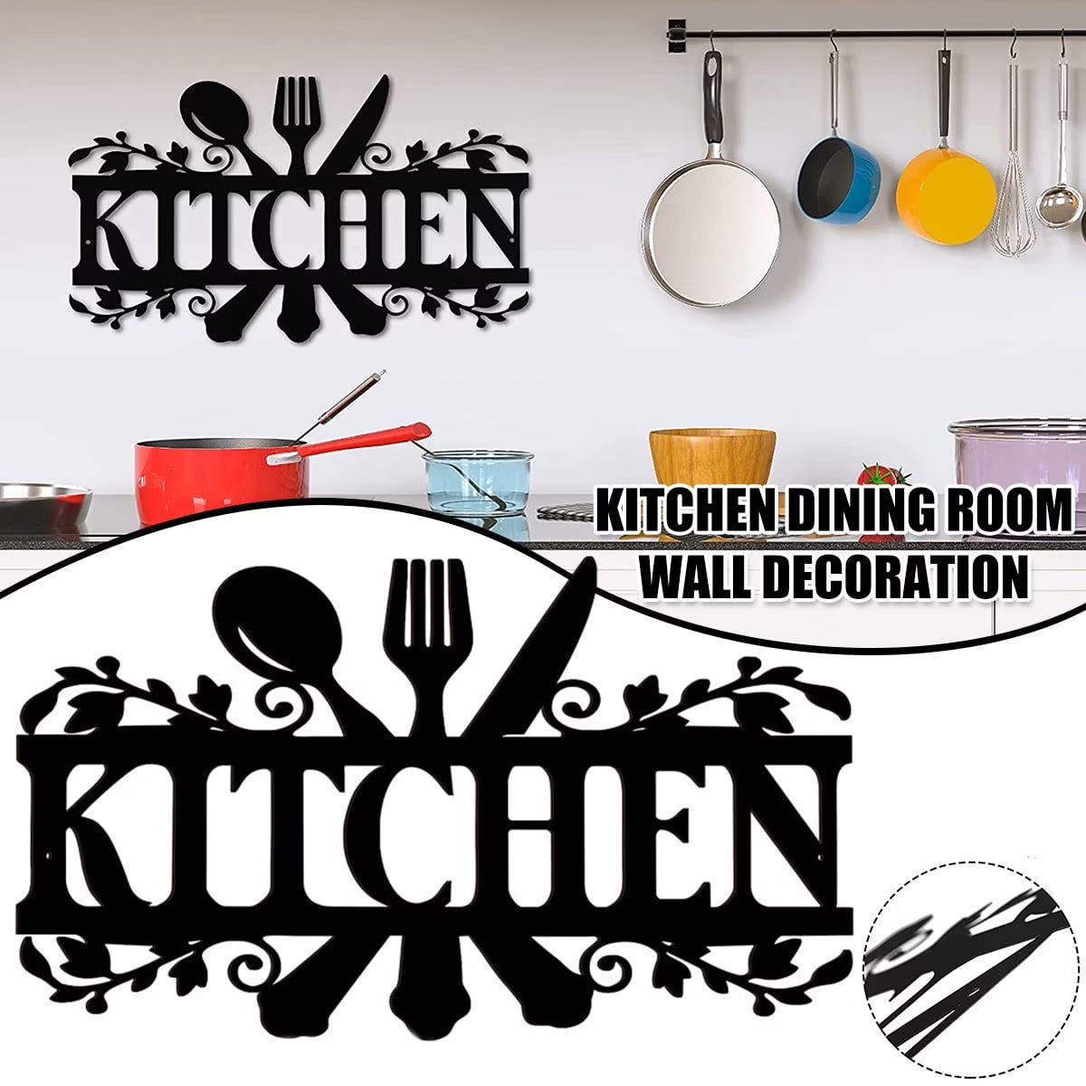 Kitchen Wall Sign Black for Dining Room Kitchen Decor