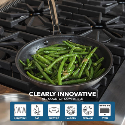 5-Ply Non Stick Frying Pan, 10 Inch Stainless Steel Nonstick Fry Pan, 5 Liters, Satin Finish