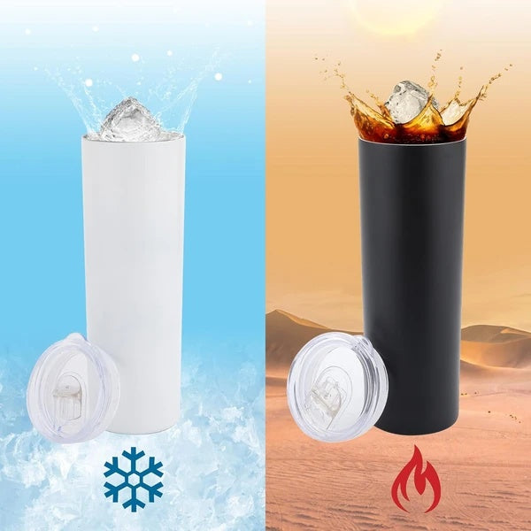 Stainless Steel Double Wall Vacuum Insulated Tumblers With Lid And Straw For Hot Cold Drinks White