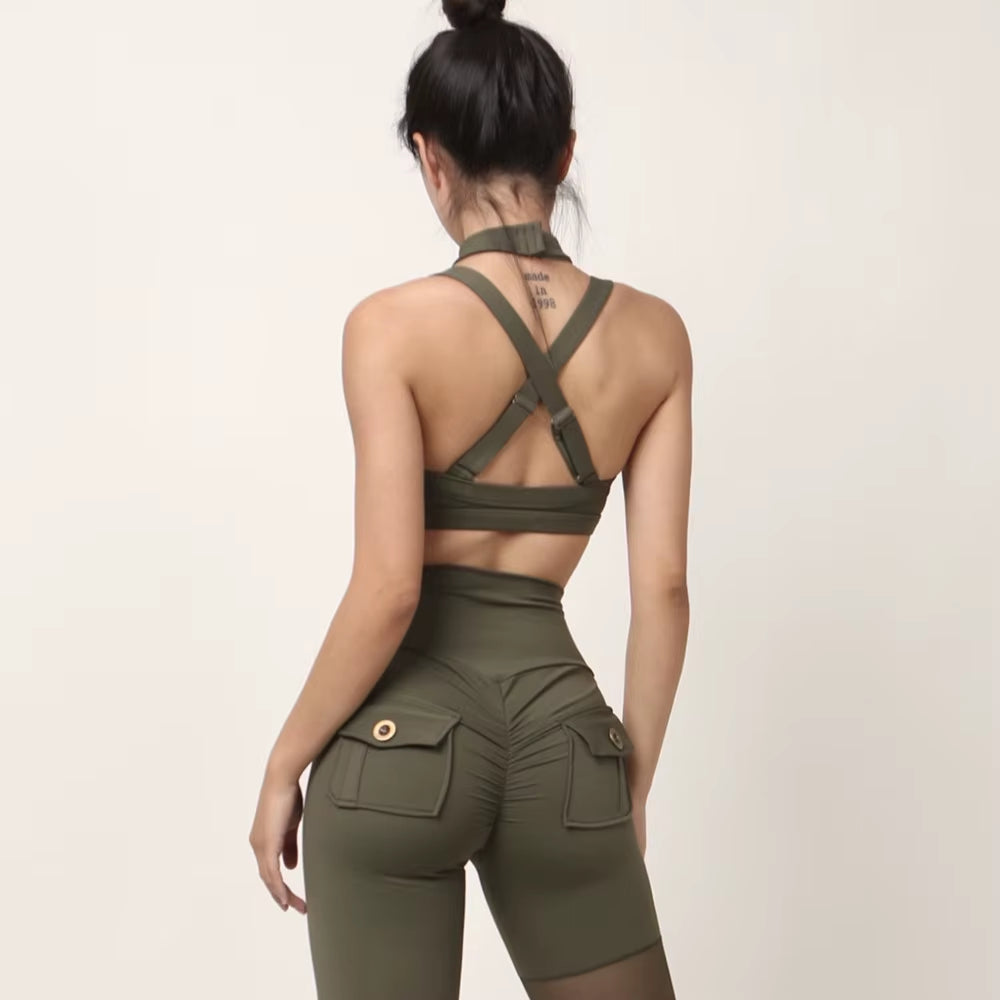 Shockproof Cross Hollow Fitness Top