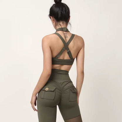 Shockproof Cross Hollow Fitness Top