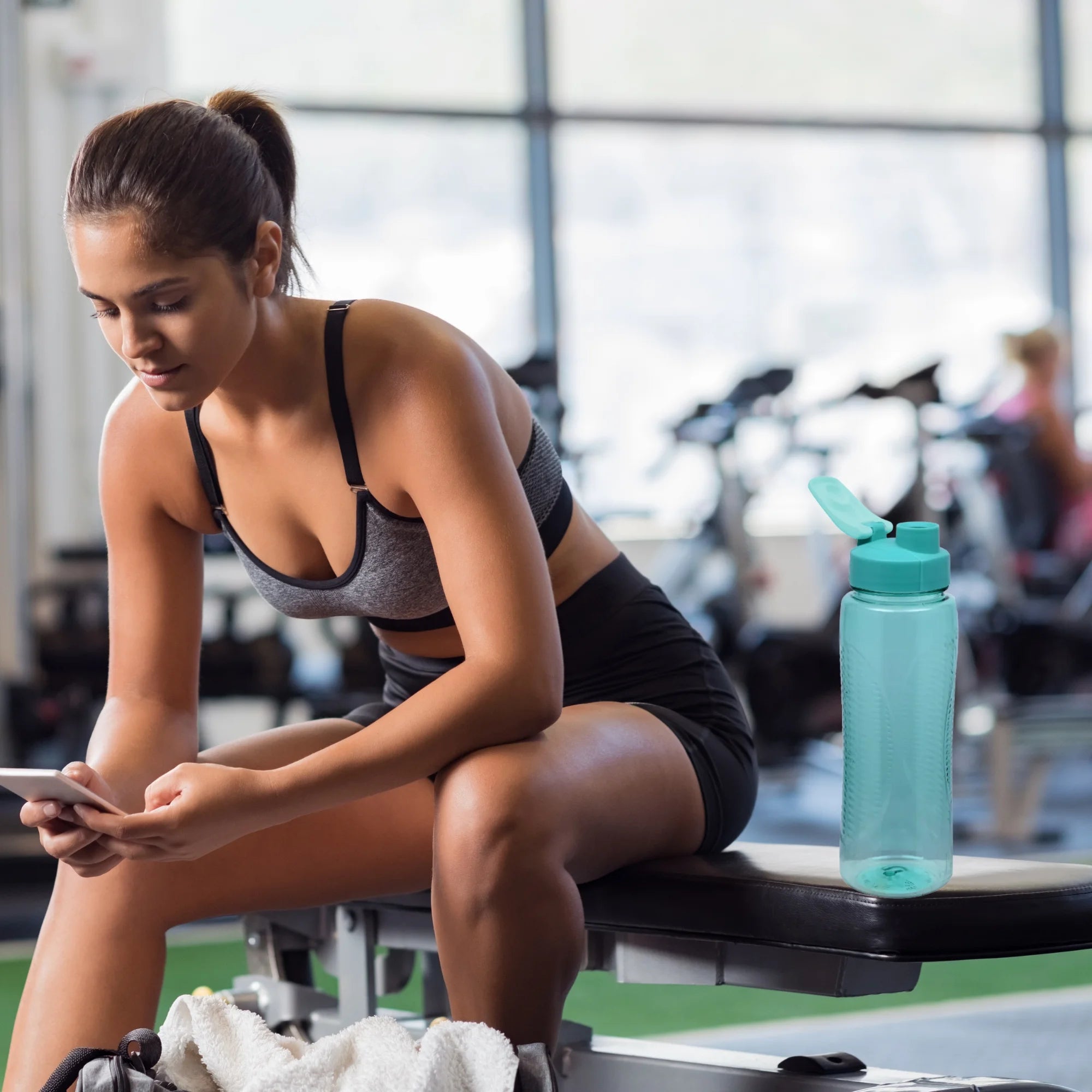 Colorful Plastic Water Bottles with Flip-Top Lids, 24 Oz. Reusable Sports Water Tumbler Portable for Travel Gym Cycling Hiking Camping School Lunch Boxes Indoor and Outdoor Set of 3 (Colors May Vary)