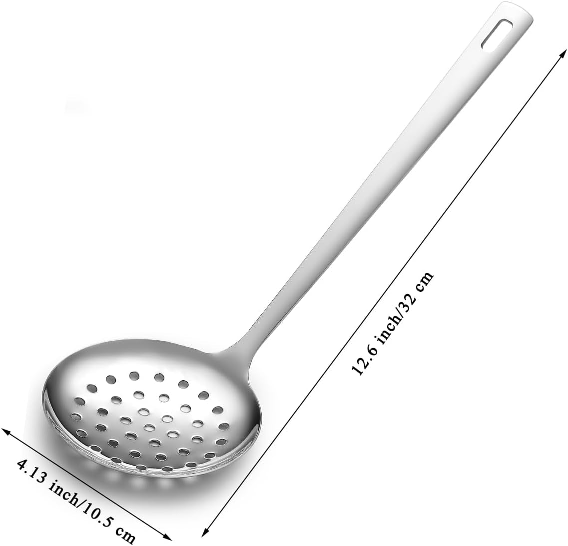 Stainless Steel Kitchen Skimmer Slotted Spoon for Straining Pasta/Cooking/Frying, Durable Rust-Resistant