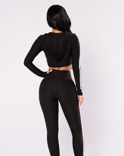 Ladies Tracksuit Crop Top Hoodies