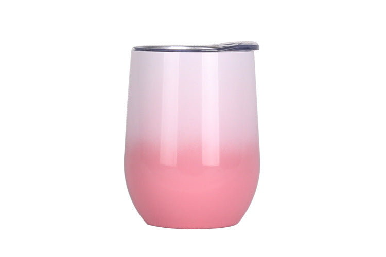 Double Stainless Steel Wine Glass – Big Belly Water Cup