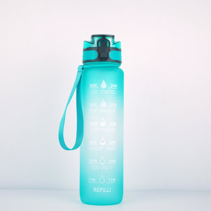 1L Transparent Kawaii Water Bottle – BPA-Free, Plastic, Sports & Infuser Cup