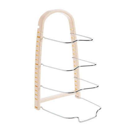 Non-perforated stainless steel pot rack