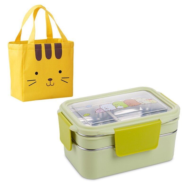 Stainless Steel Double Lunch Box – Durable & Spacious Food Container