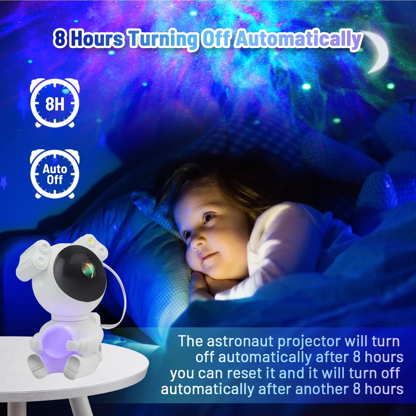 Astronaut Galaxy Projector, 2 in 1 with Moon Lamp