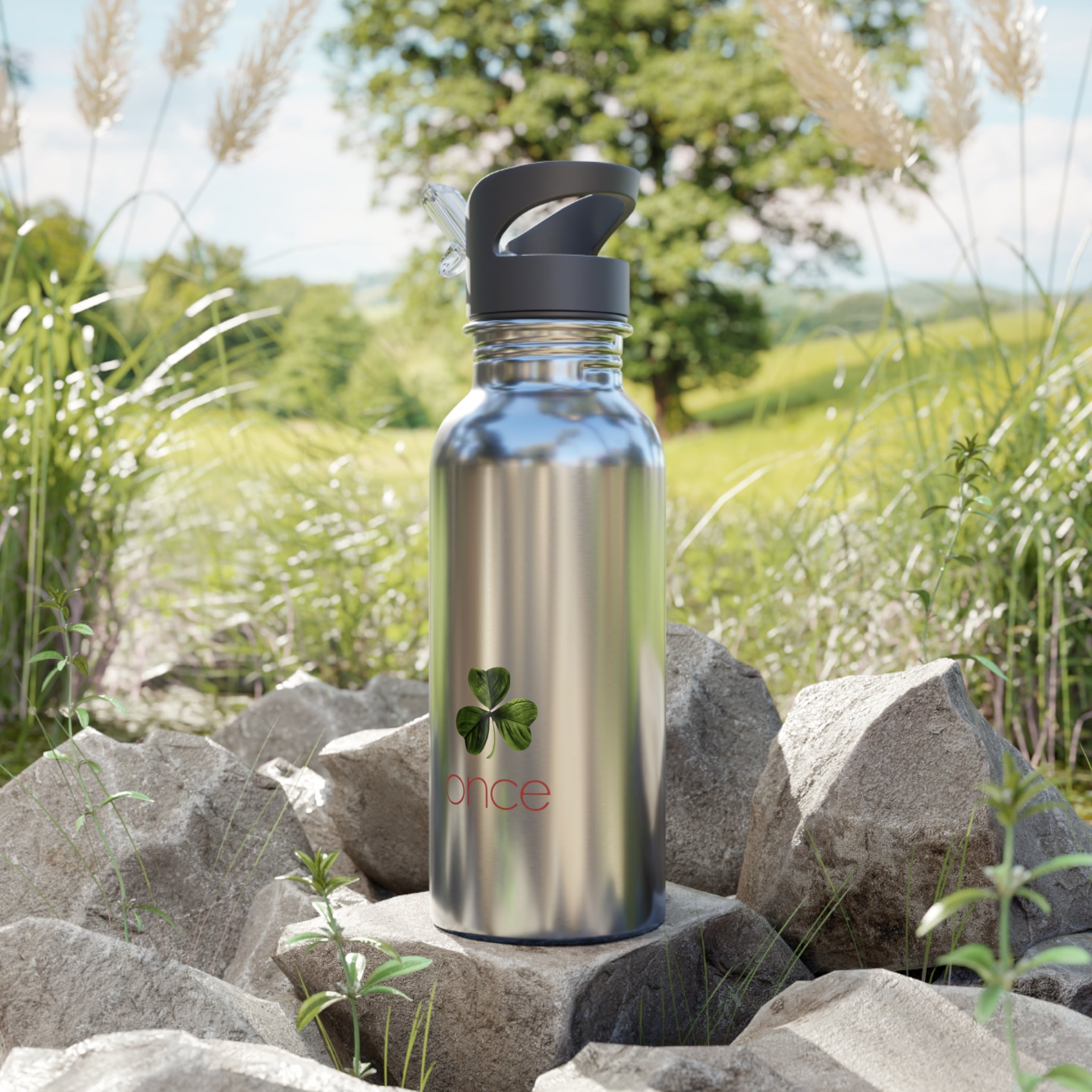 Once Stainless Steel Water Bottle With Straw, 20oz