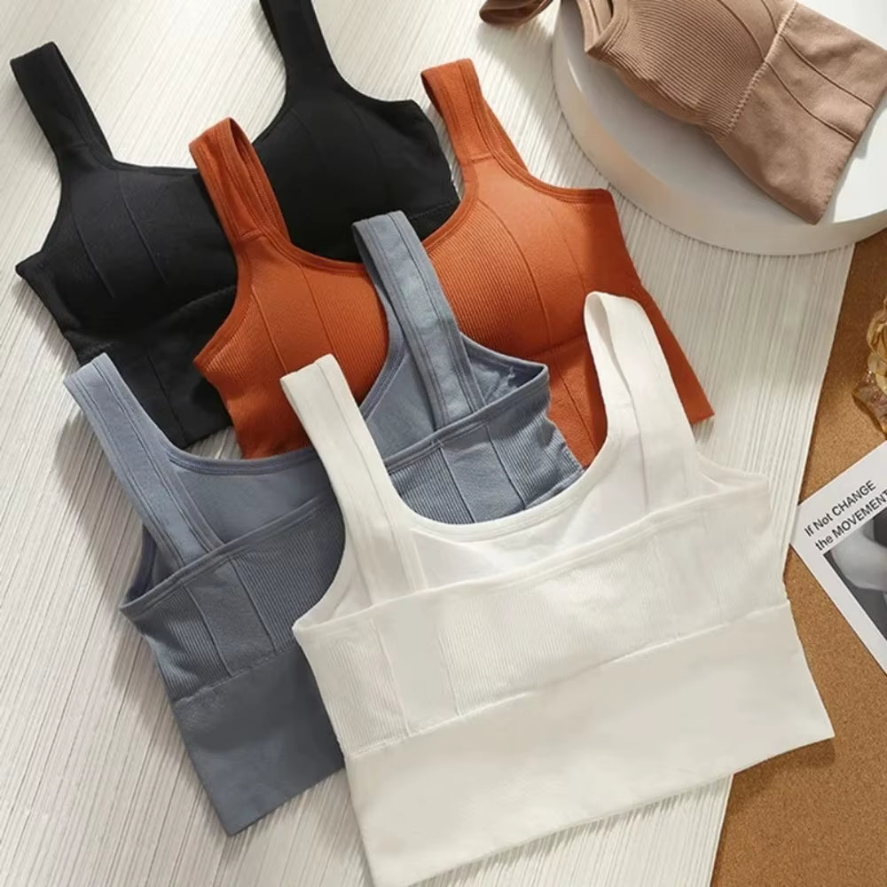 Sports Bra Anti-Sweat Fitness Top Women Seamless Yoga Bra Shockproof Crop Top Push up Sport Bra Gym Workout Top