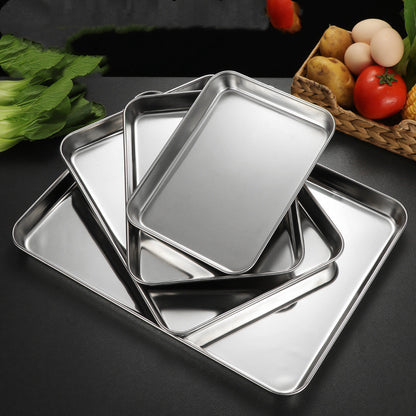 Stainless Steel Rice Noodle Plate With Thickened Flat Bottom Plate