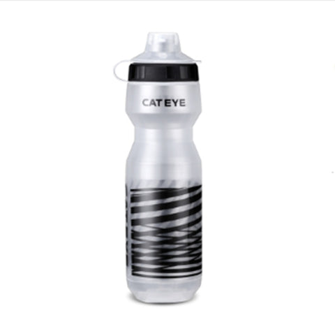 "CATEYE" Cycling Water Bottle - White with Black Cat Design