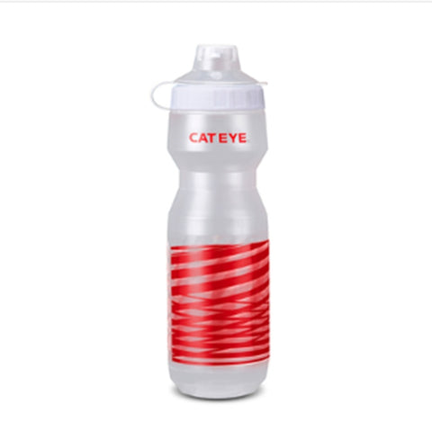 "CATEYE" Cycling Water Bottle - White with Black Cat Design