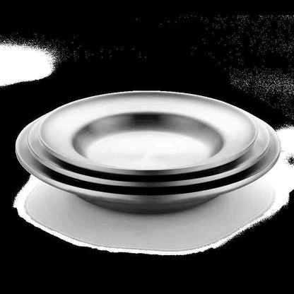 Stainless Steel Plate Household Round Dinner Plate