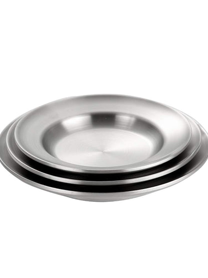 Stainless Steel Plate Household Round Dinner Plate
