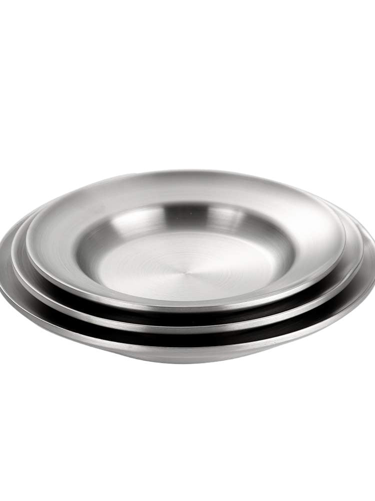 Stainless Steel Plate Household Round Dinner Plate