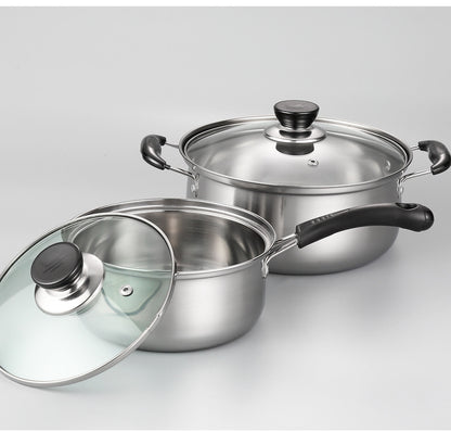Stainless Steel Kitchenware Set – Three-Piece Pot & Wok Gift Combo
