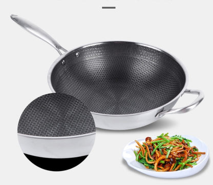 Stainless Steel Wok – Non-Stick Pan for Induction and Gas Stoves
