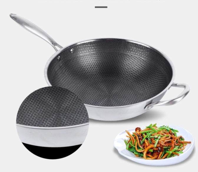 Stainless Steel Wok – Non-Stick Pan for Induction and Gas Stoves