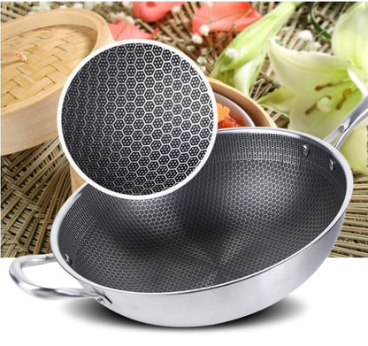 Stainless Steel Wok – Non-Stick Pan for Induction and Gas Stoves