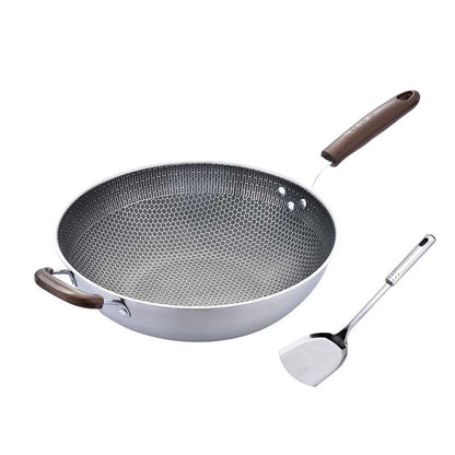 Stainless Steel Wok – Non-Stick Pan for Induction and Gas Stoves