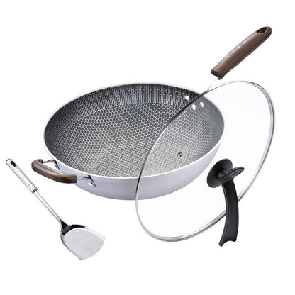 Stainless Steel Wok – Non-Stick Pan for Induction and Gas Stoves