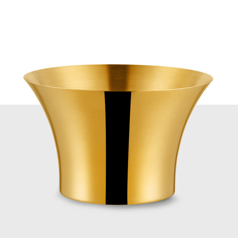 Stainless Steel Champagne & Ice Bowl – Golden Salad & Champagne Bucket
