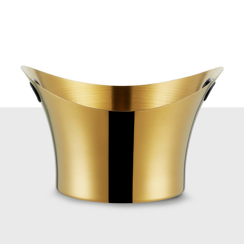 Stainless Steel Champagne & Ice Bowl – Golden Salad & Champagne Bucket