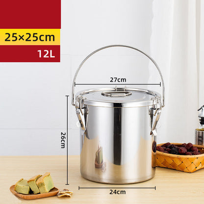 Thickened 304 Stainless Steel Sealed Bucket