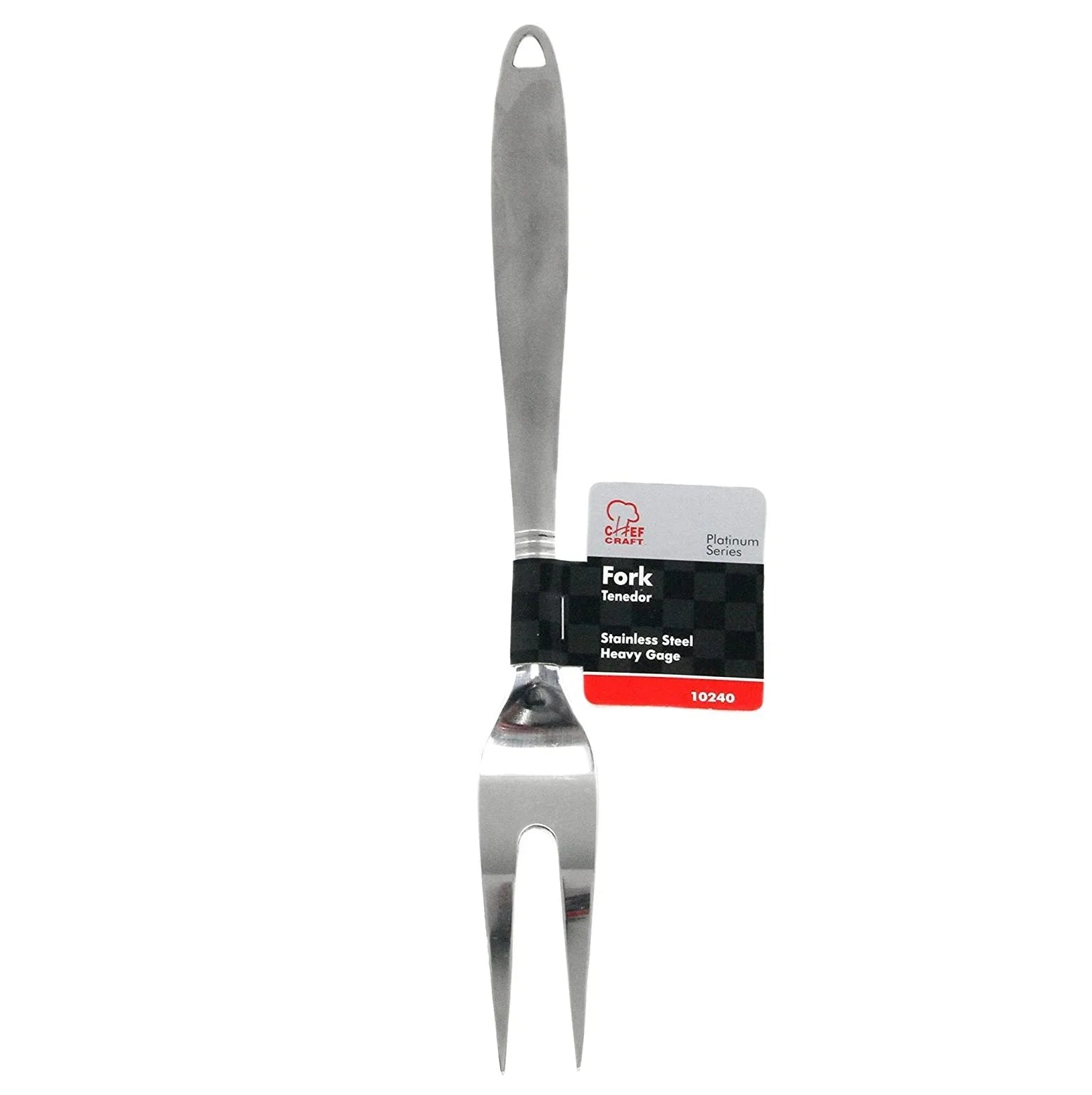12.5" Long Stainless Steel Meat Serving Fork with Attractive Brushed Finish Handle