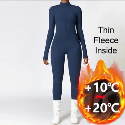 Women Fitness Suit with Zipper 