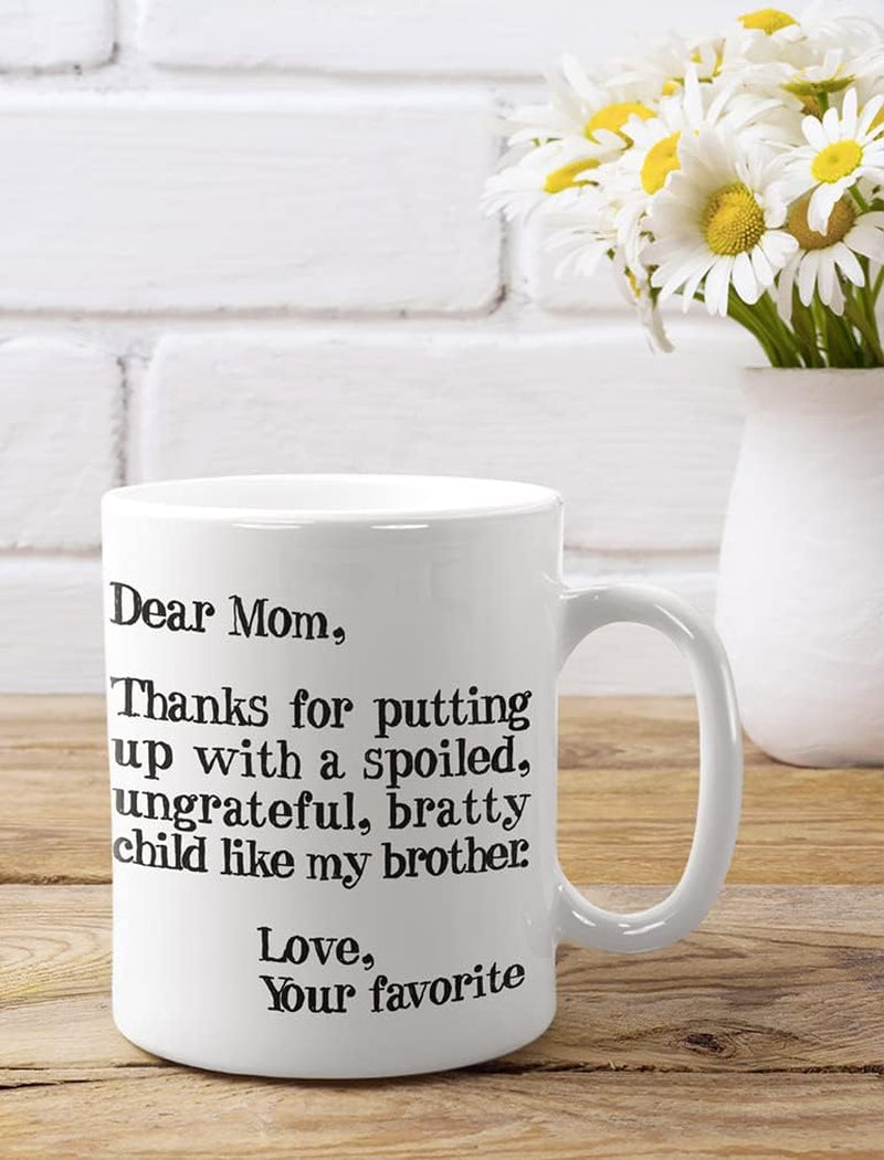 Mom Mug Gifts from Daughter Son Mothers Day Funny Coffee Mugs for Moms 15 Oz. White
