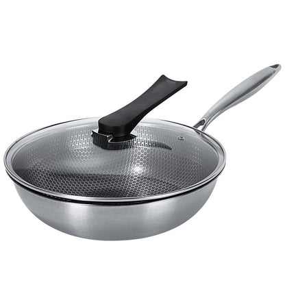 Stainless Steel Wok – Non-Stick Honeycomb Frying Pan