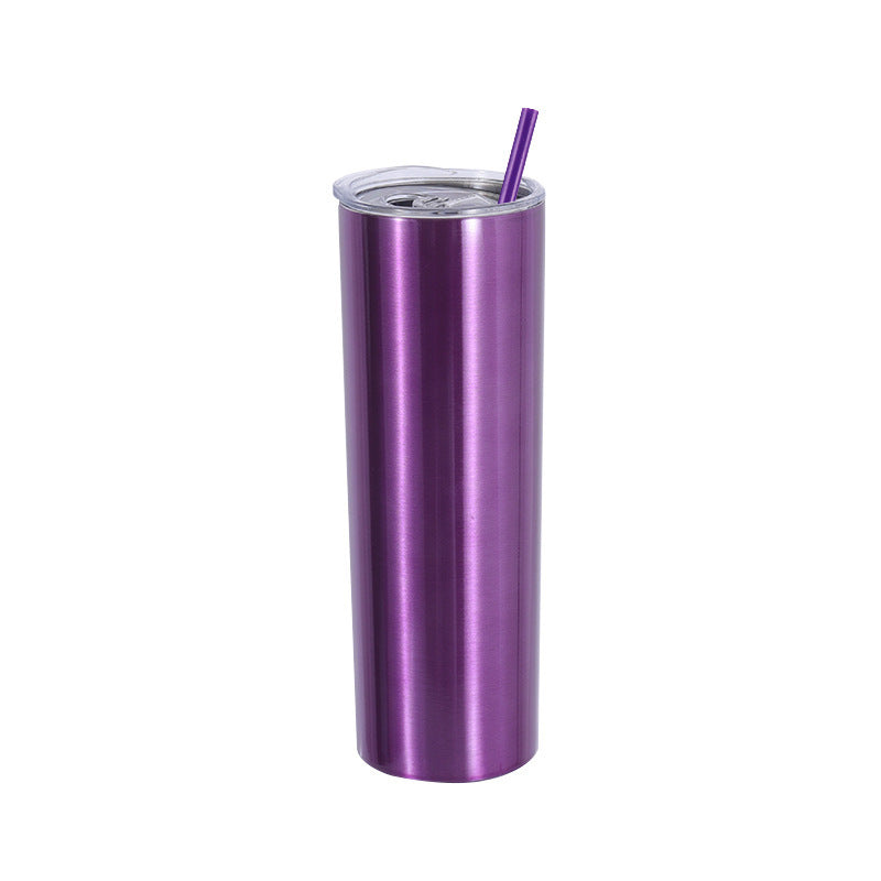 Double-Layer Stainless Steel Straw Tumbler, Insulated Slimming Water Cup