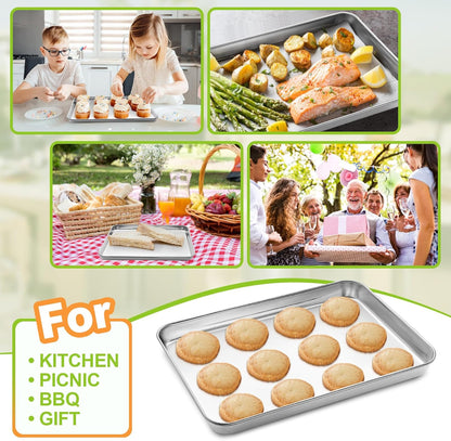 16 X 12 X 1 Inch Stainless Steel Baking Sheet Set of 2, Non Toxic, Mirror Finish & Rust Free, Dishwasher Safe
