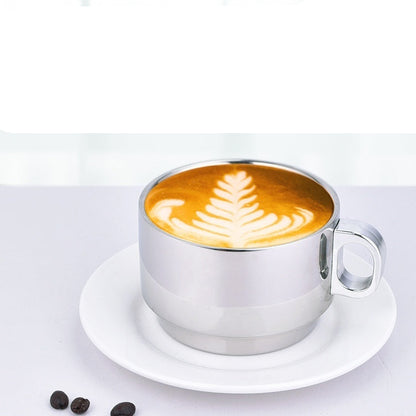 304 Stainless Steel Double Layer Mug Water Glass