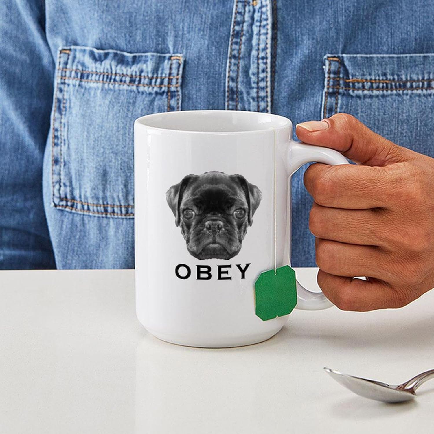 Black Pug Coffee Mug 15 Oz (444 Ml) Ceramic Coffee Mug